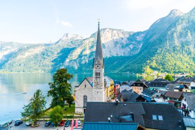 Avusturya Alpleri'nde, Salzkammergut bölge, Hallstatter gölde Hallstatt köyü Hallstatt, Avusturya
