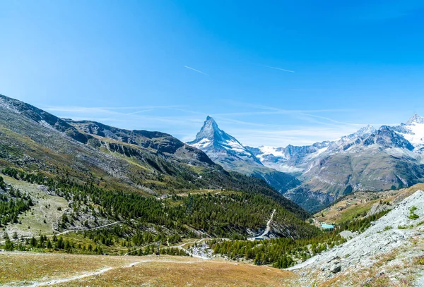 Sviçre Zermatt Taki Matterhorn Zirvesi Manzaralı Güzel Bir Dağ Manzarası — Stok fotoğraf