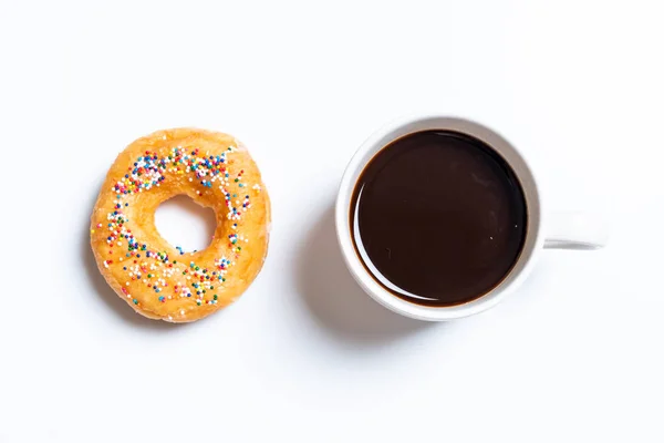 Donut Colorful Sprinkles Top View — Stock Photo, Image