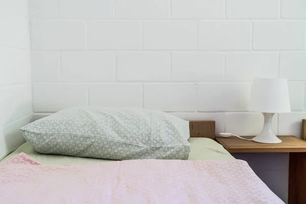 Almohada Cómoda Decoración Cama Interior Del Dormitorio — Foto de Stock