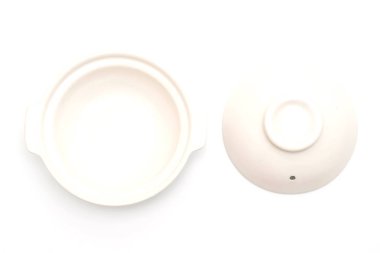 boş levha ve beyaz arka plan üzerinde izole kase