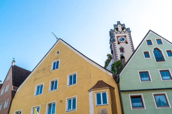 Bela Arquitetura Casas Antigas Rua Histórica Cidade Fussen Alemanha — Fotografia de Stock