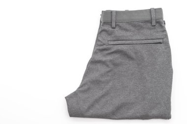 izole üzerinde beyaz arka plan erkek gri pantolon