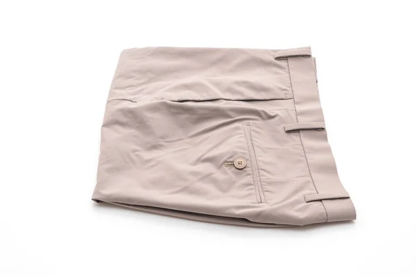 Izole Üzerinde Beyaz Arka Plan Bej Erkek Kısa Pantolon — Stok fotoğraf