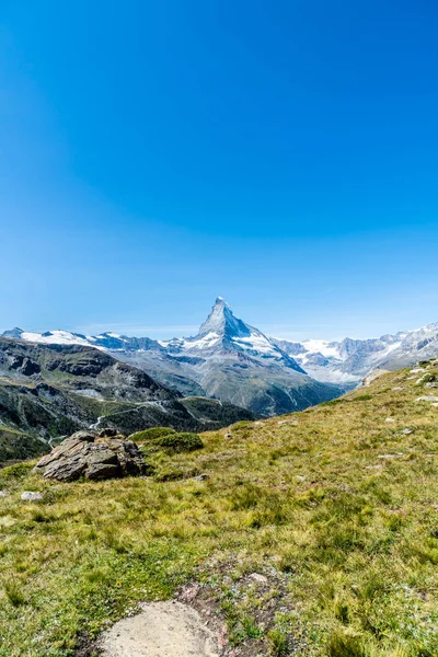 Sviçre Zermatt Taki Matterhorn Zirvesi Manzaralı Güzel Bir Dağ Manzarası — Stok fotoğraf