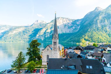 Avusturya Alpleri'nde, Salzkammergut bölge, Hallstatter gölde Hallstatt köyü Hallstatt, Avusturya