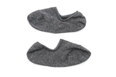 Beyaz arkaplanda izole edilmiş kısa çoraplar