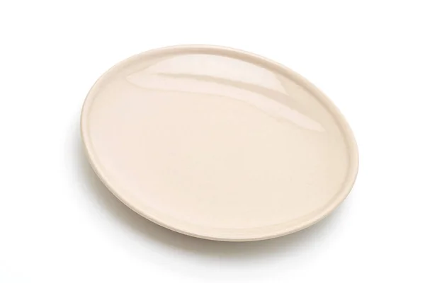 空白盘和碗在白色背景被隔绝了 — 图库照片