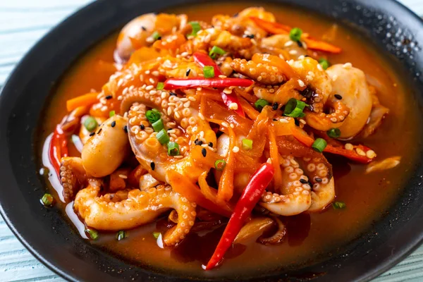 Stir Fried Octopus Squid Korean Spicy Paste Osam Bulgogi Korean — Stock Photo, Image