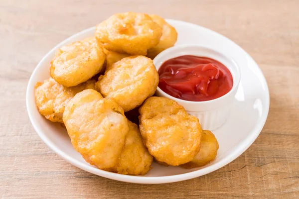 Nuggets Frango Com Molho Comida Não Saudável — Fotografia de Stock