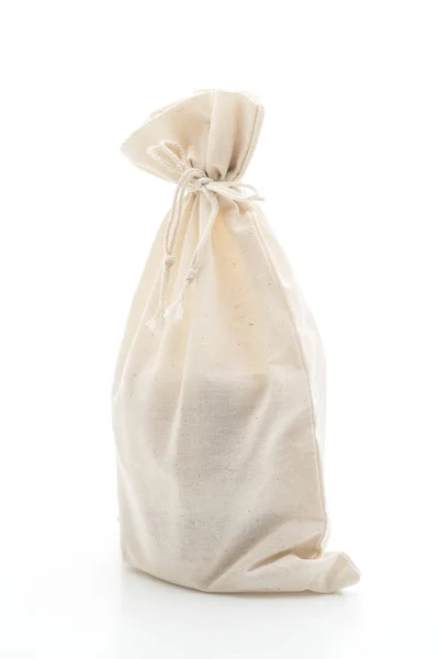 White Fabric Bag Isolated White Background — Stock Photo, Image