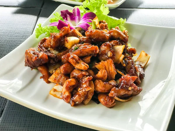 Kurczaka Smażone Pieczone Orzechy Nerkowca Asian Food Stylu — Zdjęcie stockowe