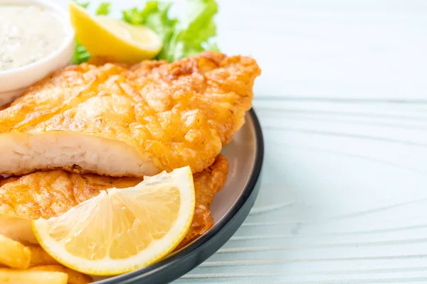 Peixe Batata Frita Comida Não Saudável — Fotografia de Stock