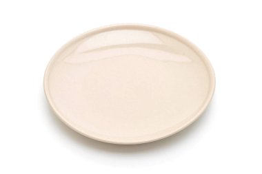 boş levha ve beyaz arka plan üzerinde izole kase