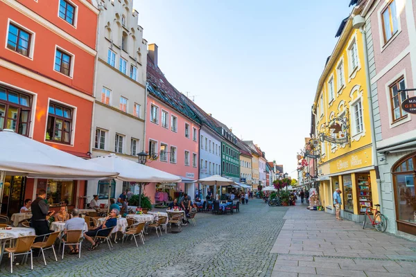 Füssen Deutschland 2018 Straßencafé Der Füssener Altstadt Füssen Ist Eine — Stockfoto