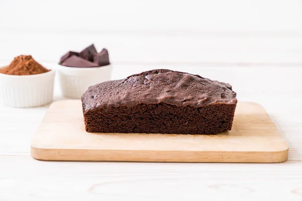 Chocolate Brownie Cake Wood Background — Stock Photo, Image