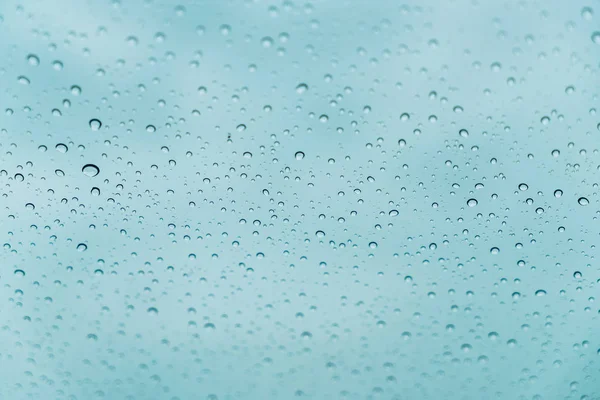 Gotas Lluvia Superficie Los Cristales Ventana Con Fondo Nublado — Foto de Stock