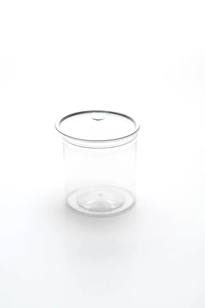 Pot Vide Plastique Isolé Sur Fond Blanc — Photo