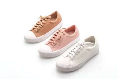 Bayan deri ayakkabı ayakkabı izole beyaz arka plan üzerinde