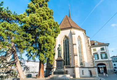 Ulrich Zwingli anıt da su kilise Zürih Şehri, İsviçre.