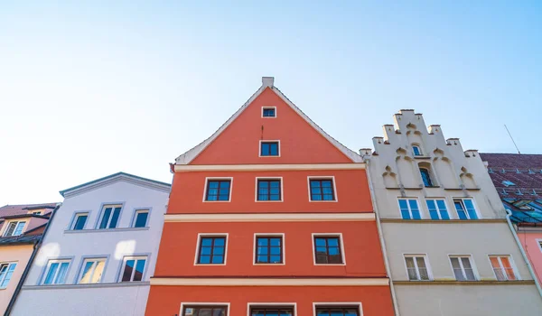 Prachtige Architectuur Huizen Van Oude Historische Straat Stad Fussen Duitsland — Stockfoto