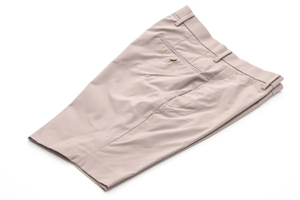 Pantalones Cortos Beige Para Hombre Aislados Sobre Fondo Blanco — Foto de Stock