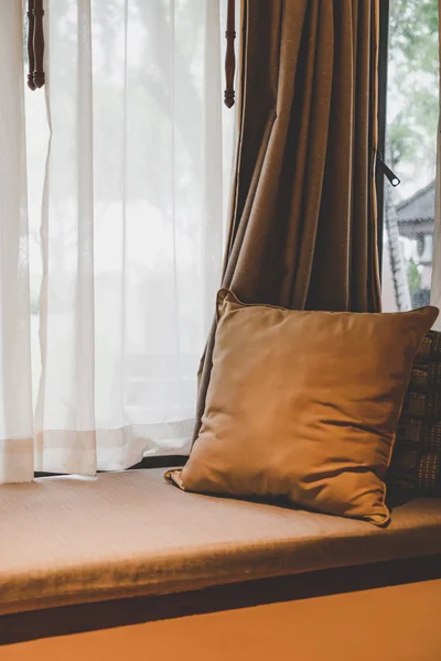 Pillow on sofa decoration in bedroom interior - Vintage Light Filter