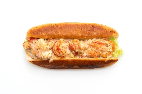 Homemade Lobster Roll Isolated White Background — Stock Photo, Image