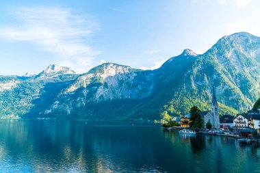 Avusturya Alpleri'nde, Salzkammergut bölge, Hallstatter gölde Hallstatt köyü Hallstatt, Avusturya