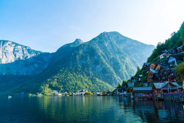 Avusturya Alpleri'nde, Salzkammergut bölge, Hallstatter gölde Hallstatt köyü Hallstatt, Avusturya
