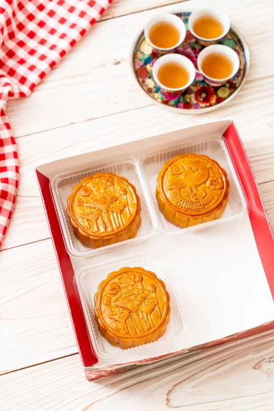 Chinese Moon Cake Chinese Mid Autumn Festival Chinese Dessert Style — Stock Photo, Image