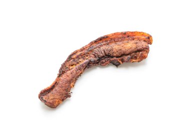 Fried çizgili domuz eti veya gevrek domuz eti veya derin kızarmış domuz eti beyaz arka plan üzerinde izole