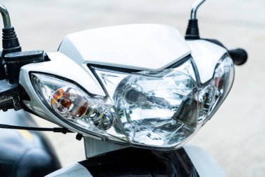 Yakın çekim motosiklet Far veya kafa lambası