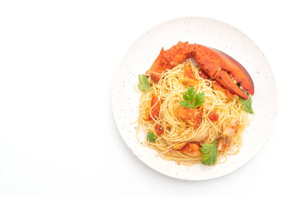 Těstoviny All Astice Nebo Humří Špagety Italské Jídlo Izolované Bílém — Stock fotografie