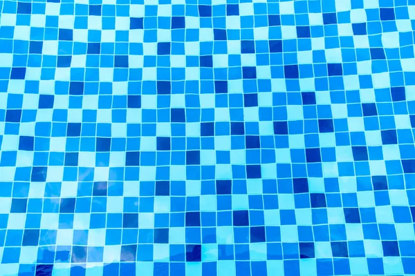 Superficie Piscina Con Azulejos Mosaico Piso Azul —  Fotos de Stock