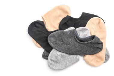 kısa çorap beyaz arka plan üzerinde izole yığını