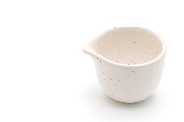 boş levha ve beyaz arka plan üzerinde izole kase