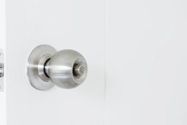 Botão Porta Aço Inoxidável Porta Branca — Fotografia de Stock