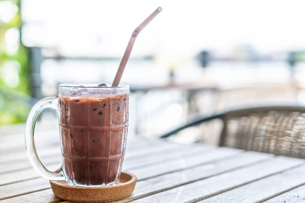 Eisschokoladengetränk Klassischen Glas — Stockfoto