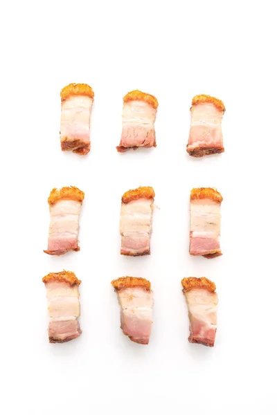 Crispy Pork Belly Deep Fried Pork Isolated White Background — Stock Photo, Image