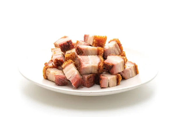 Crispy Pork Belly Deep Fried Pork Isolated White Background — Stock Photo, Image