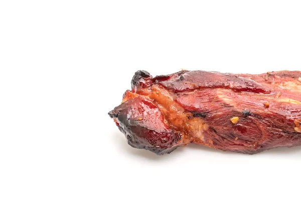 Carne Cerdo Asada Barbacoa Roja Aislada Sobre Fondo Blanco — Foto de Stock