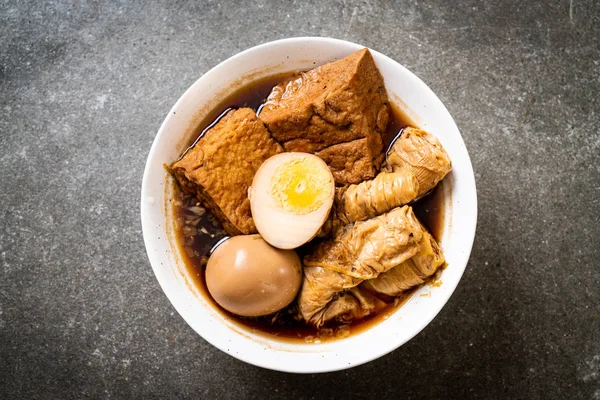 Hard Boiled Egg Brown Sauce Sweet Gravy Asian Food — Stock Photo, Image
