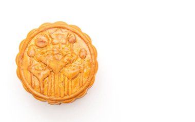 Pasta beyaz arka plan üzerinde izole Çin sonbahar ortası festivali için Çince ay