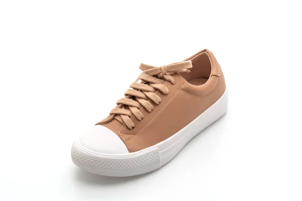 Bruna Sneakers Isolerade Vit Bakgrund — Stockfoto