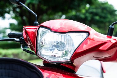 Yakın çekim motosiklet Far veya kafa lambası