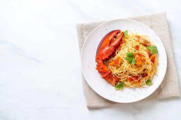 Pasta All Astice Lobster Spaghetti Italian Food — Stock Photo, Image