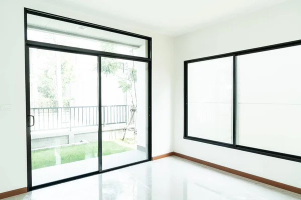 Empty Glass Window Door Home Sunlight — Stock Photo, Image