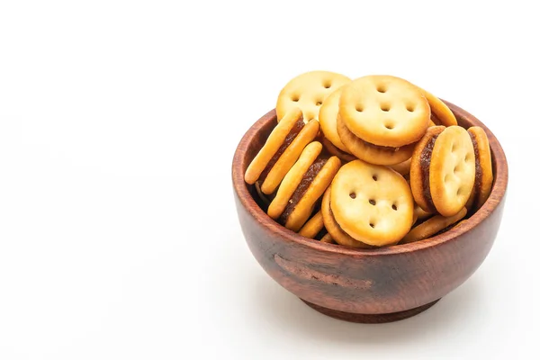 Кокосове Печиво Ананасовим Варенням Ізольоване Білому Тлі — стокове фото