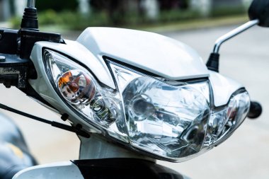 Yakın çekim motosiklet Far veya kafa lambası